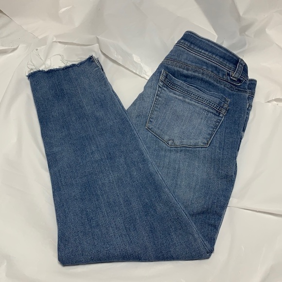 WOMEN'S Democracy Blue Ab Technology Straight Leg Unfinished Cuff Jeans SIze 4 - Picture 2 of 13